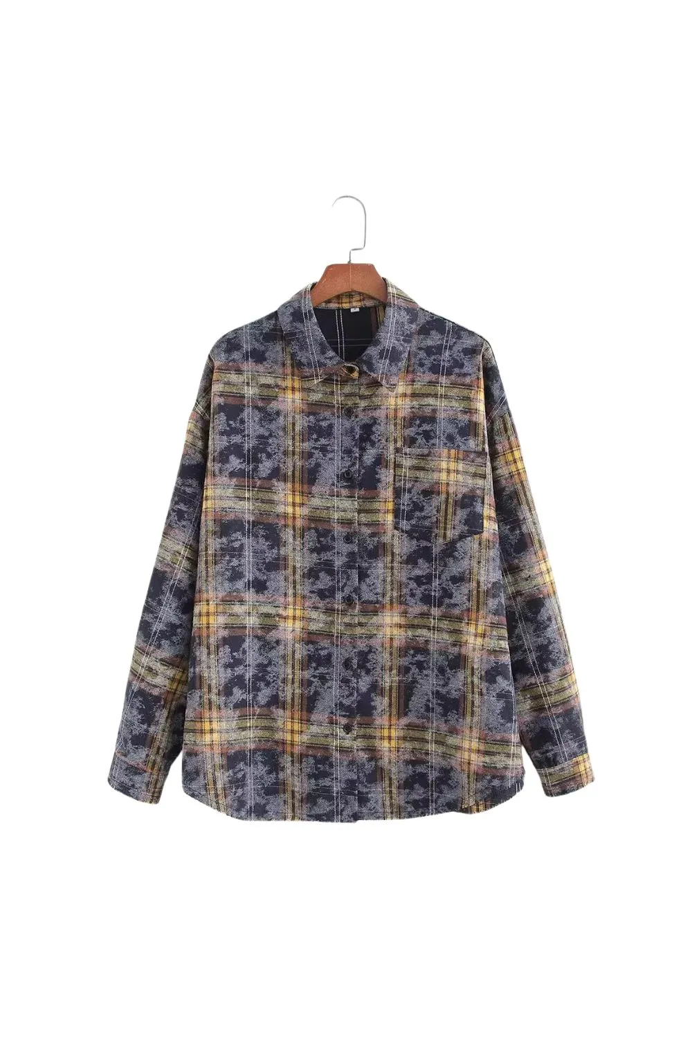 'Lily' Plaid Shirt with Tie-Dye Accents sold by Goodnight Macaroon