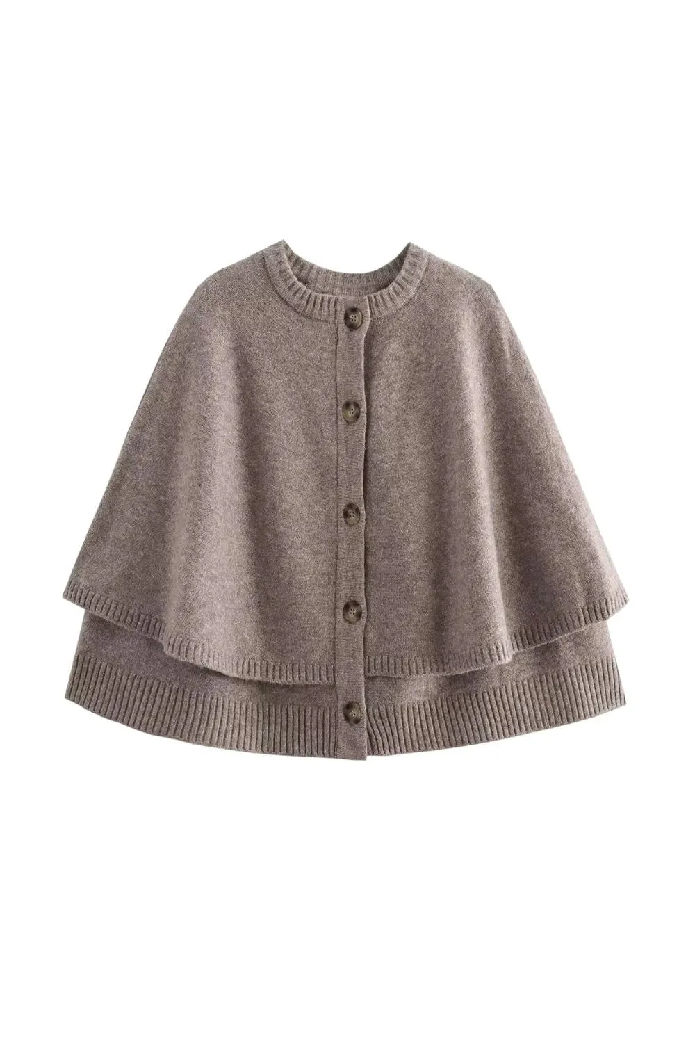 'Aurora' Round Neck Cape-Style Knit Cardigan sold by Goodnight Macaroon