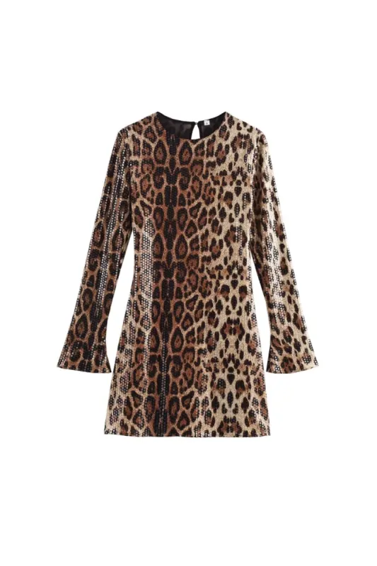 'Ellie' Fitted Snake-Print Sequin Pencil Dress made by Goodnight Macaroon
