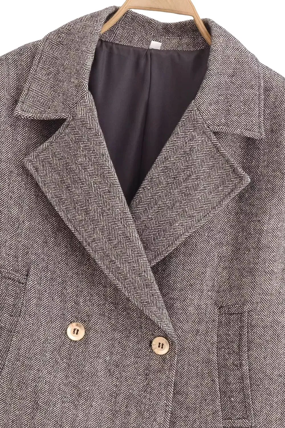 'Sofia' Autumn/Winter Collared Grey Short Coat sold by Goodnight Macaroon product image thumbnail 2