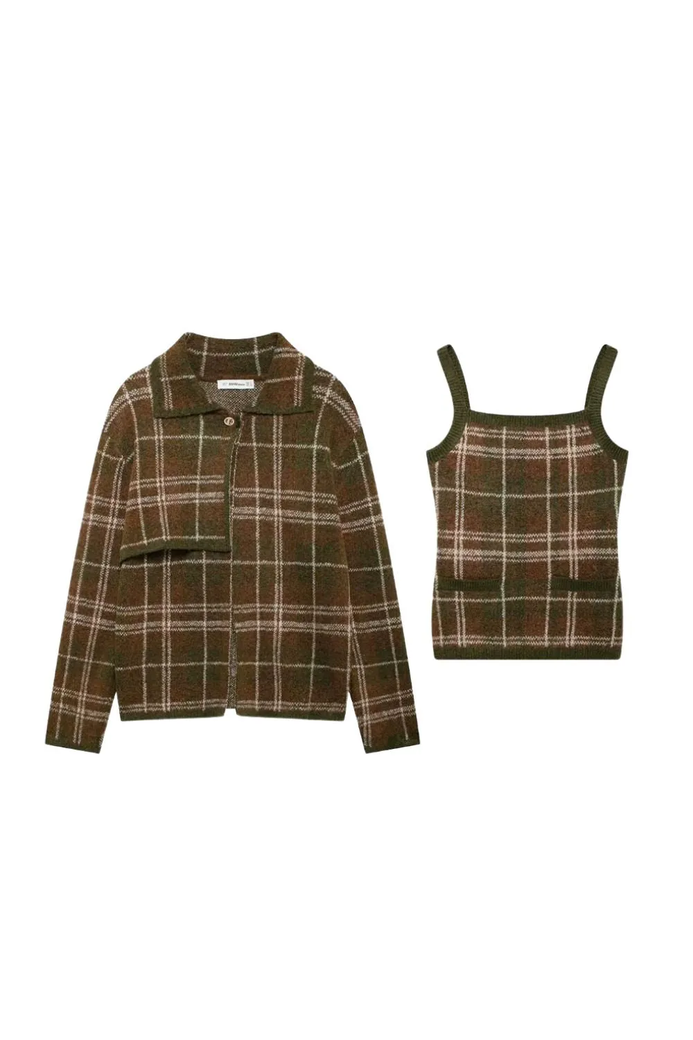 'Elizabeth' Plaid Knit Cardigan & Tank Top Set (Sold Separately) sold by Goodnight Macaroon