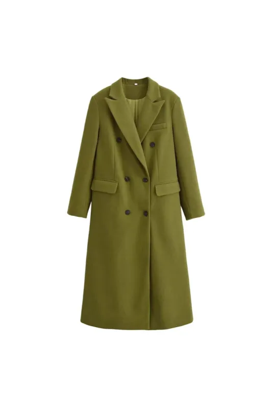 'Kinsley' Long Woolen Long-Sleeve Overcoat sold by Goodnight Macaroon