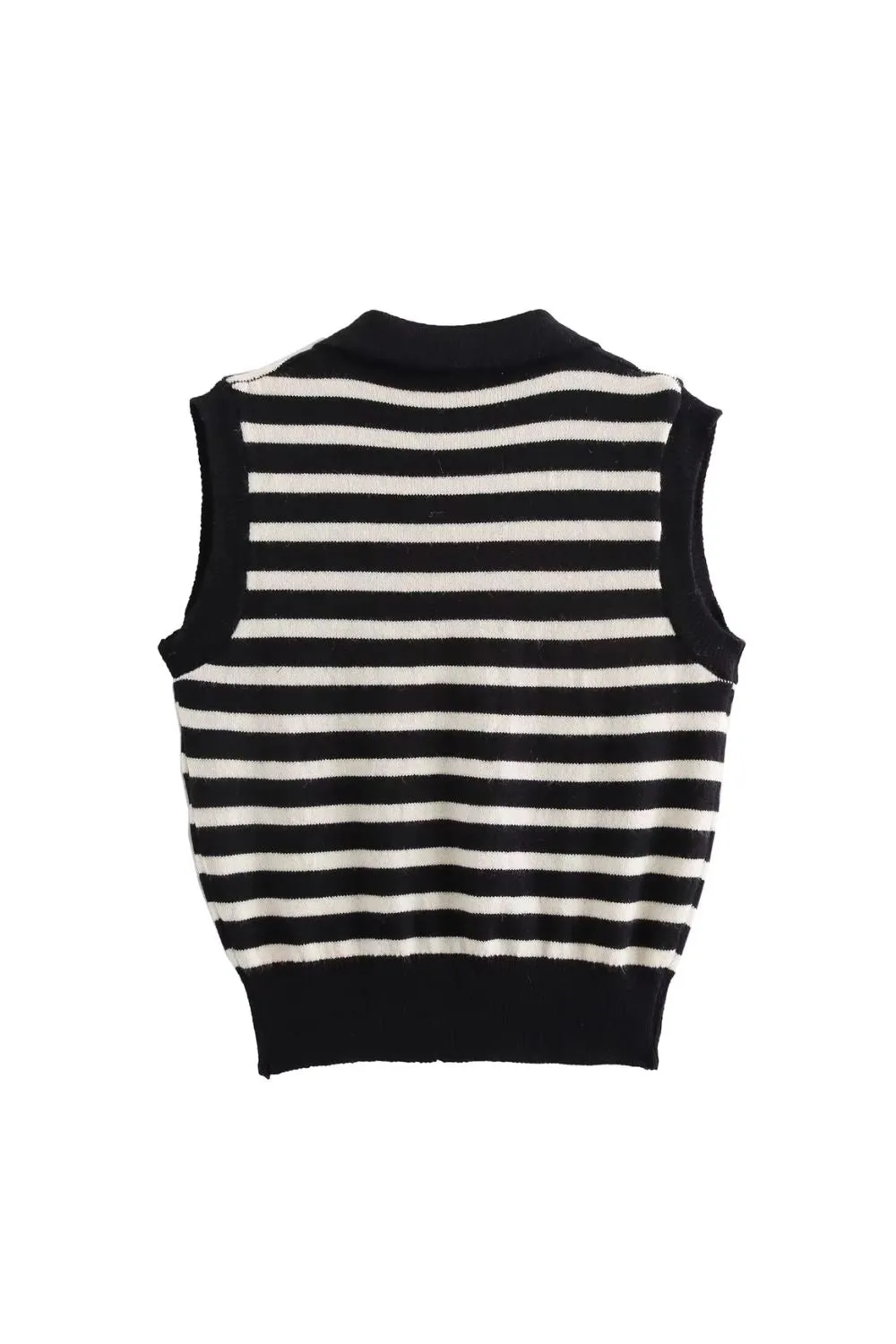 'Quinn' Lapel-Detail Striped Vest sold by Goodnight Macaroon product image thumbnail 5