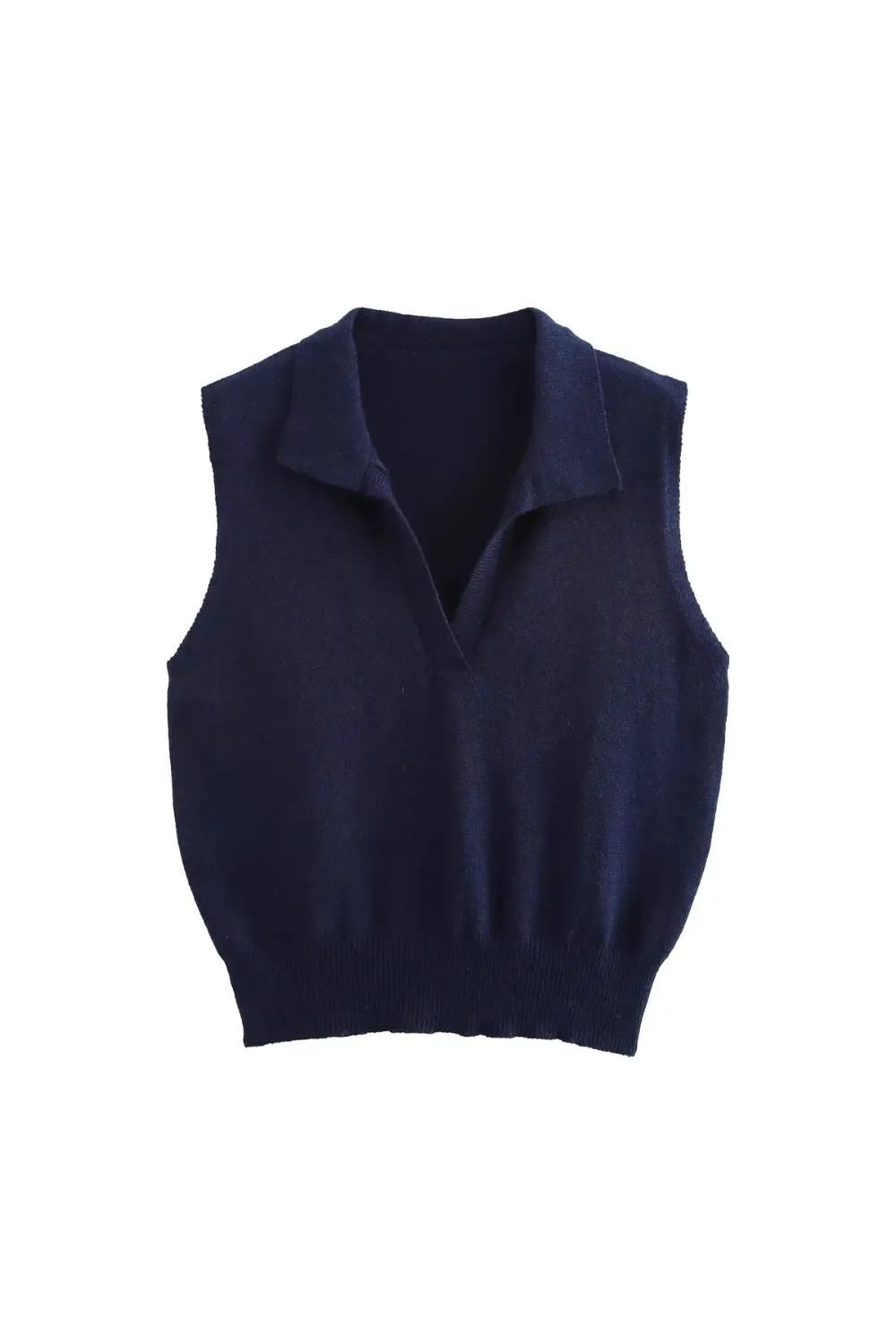 'Quinn' Lapel-Detail Striped Vest sold by Goodnight Macaroon