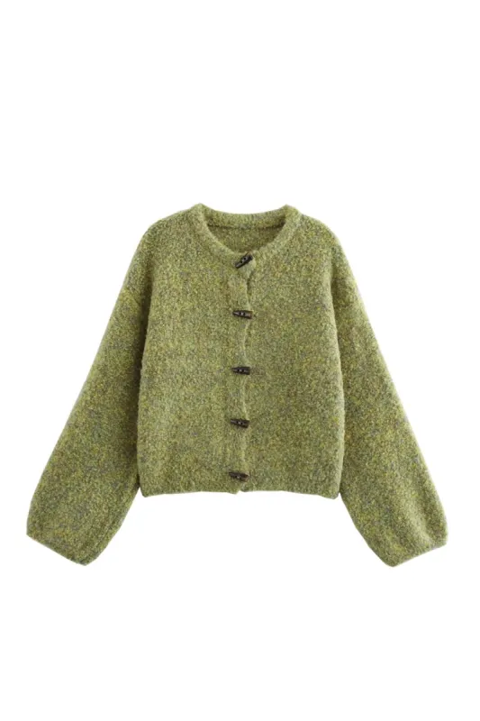 'Cora' Loose V-Neck Knitted Cardigan Sweater sold by Goodnight Macaroon