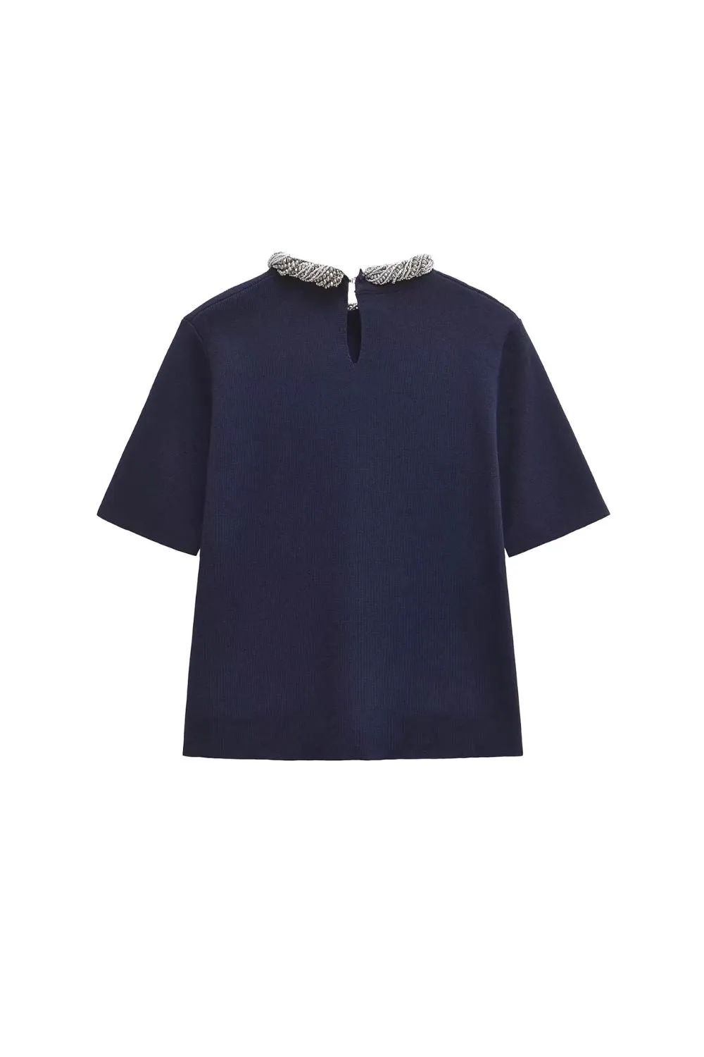 'Leah' Beaded Collar Short Sleeve Top sold by Goodnight Macaroon product image thumbnail 2