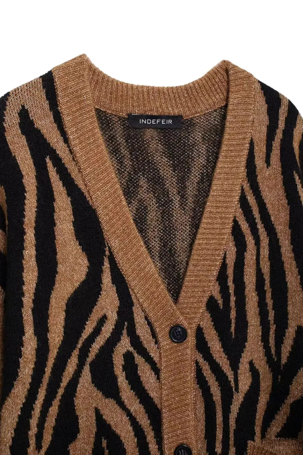 'Chloe ' Wild Animal-Print Knitted Jacket sold by Goodnight Macaroon product image thumbnail 4