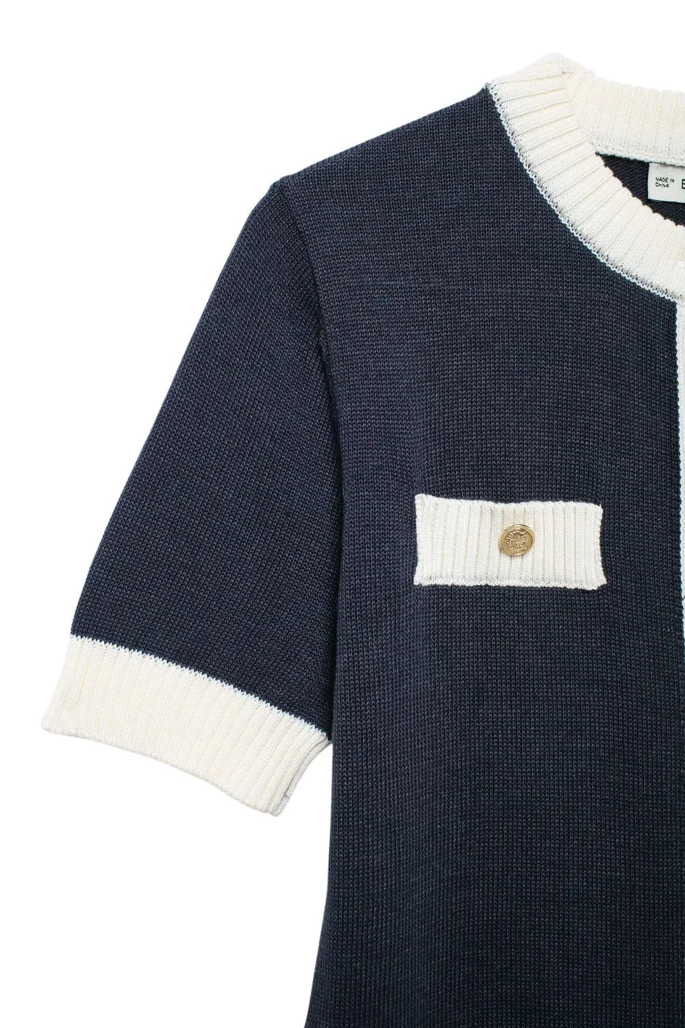 'Aaliyah' Color-blocked Knitted Short-Sleeve Dress sold by Goodnight Macaroon product image thumbnail 3