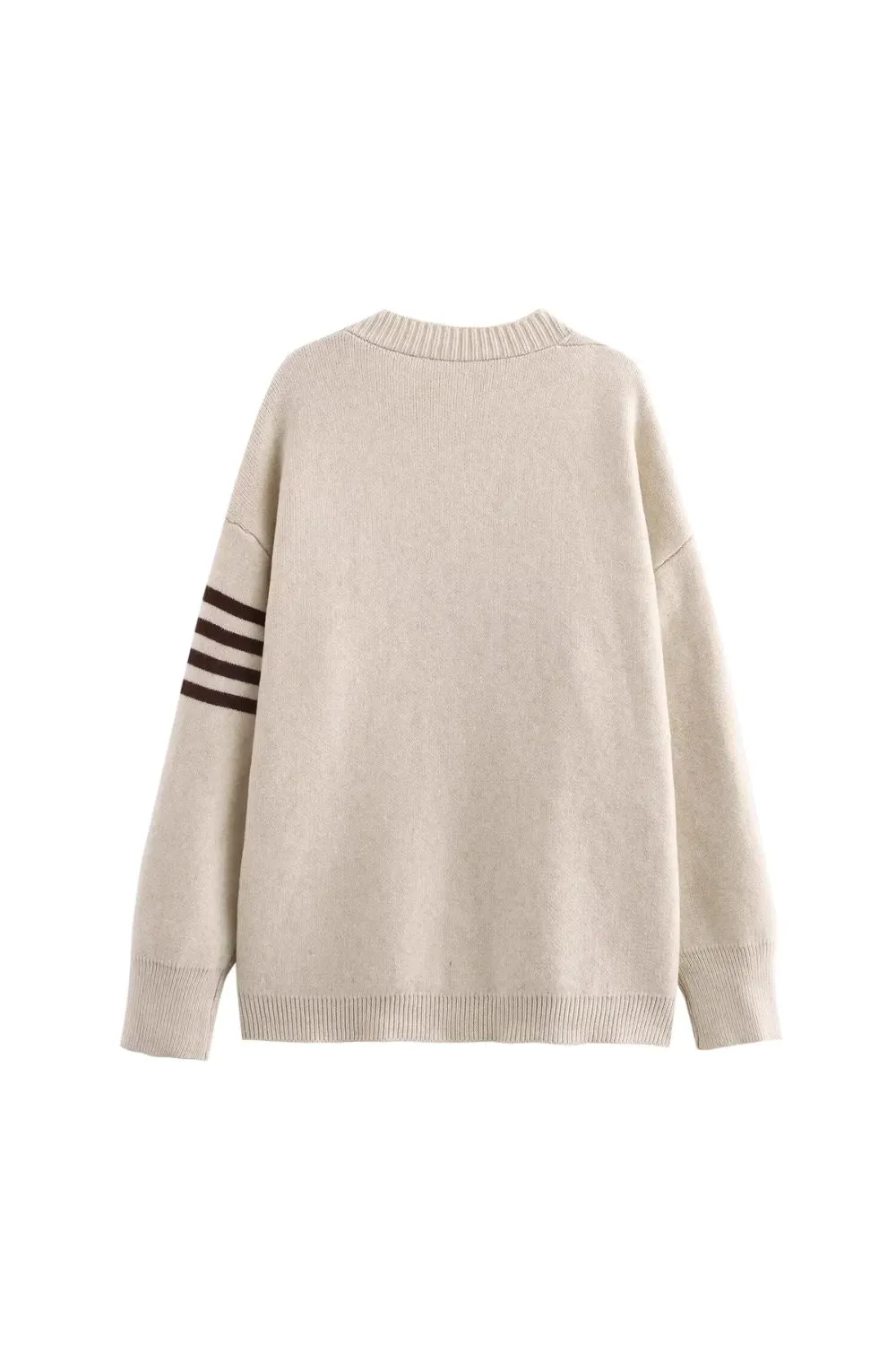 ‘Addison’ Loose V-Neck Knitted Cardigan Sweater sold by Goodnight Macaroon product image thumbnail 3