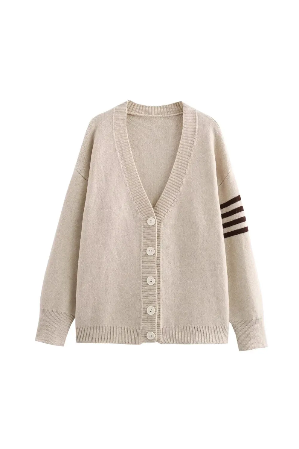 ‘Addison’ Loose V-Neck Knitted Cardigan Sweater sold by Goodnight Macaroon product image thumbnail 2