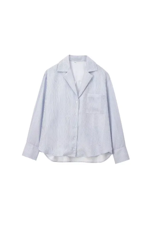 'Everly' Striped Long Sleeve Shirt with Pocket Detail made by Goodnight Macaroon