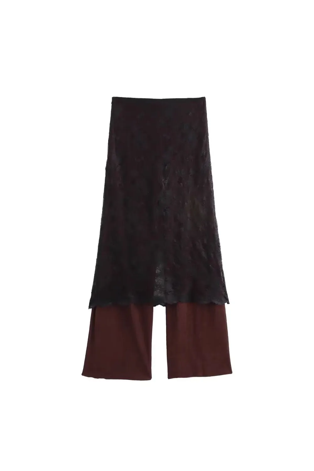 'Rose' Lace-Paneled Straight-Leg Pants sold by Goodnight Macaroon product image thumbnail 2