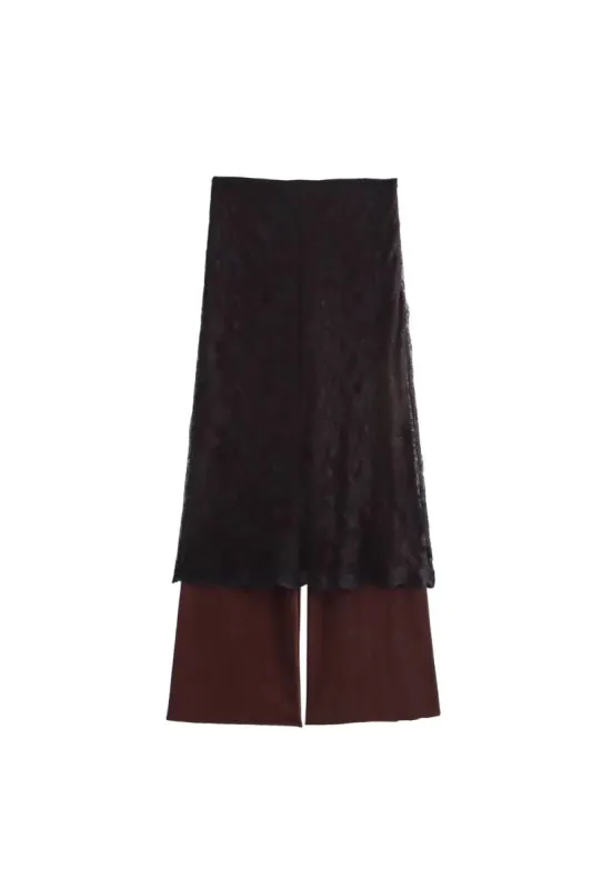 'Rose' Lace-Paneled Straight-Leg Pants sold by Goodnight Macaroon