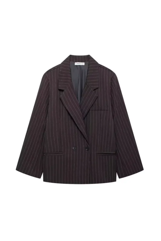 'Parker' Striped Double-Breasted Long-Sleeve Blazer sold by Goodnight Macaroon