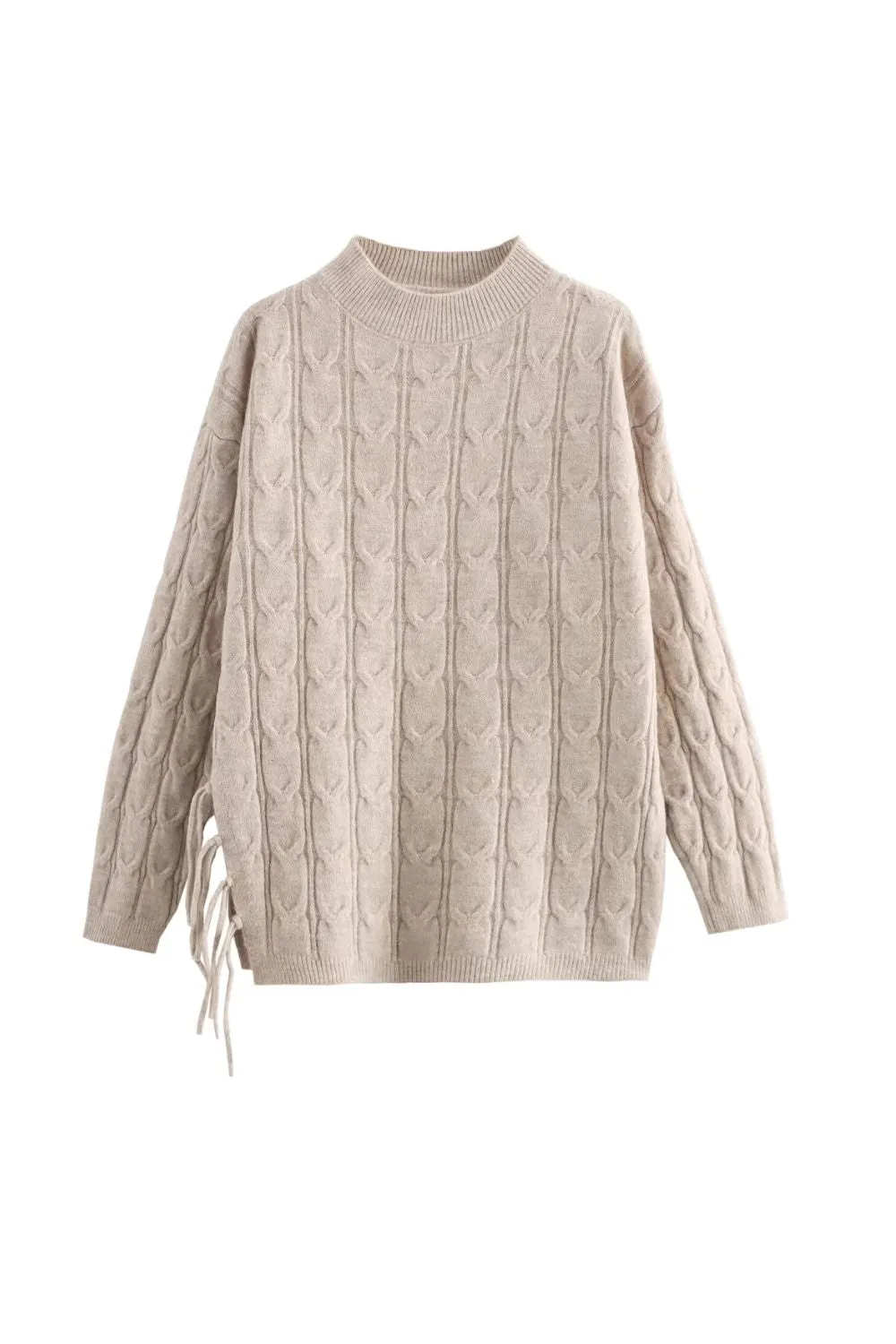 'Ava' Twisted Cable Pullover & Fringe Skirt Knit Set sold by Goodnight Macaroon product image thumbnail 5