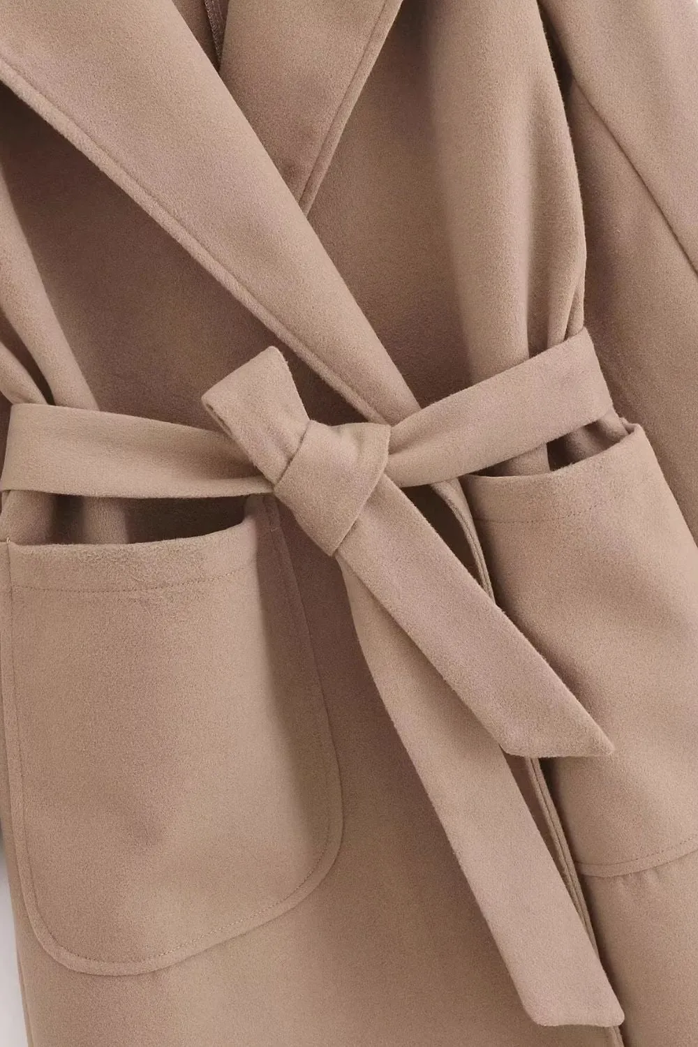 'Autum' Brown Cape-Style Hooded Coat with Belt sold by Goodnight Macaroon product image thumbnail 4