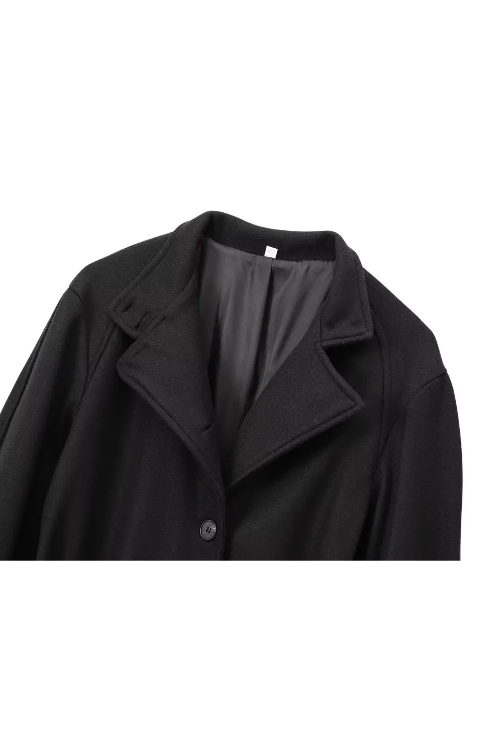 ‘Damaris' Belted Solid-Color Mid-Length Overcoat sold by Goodnight Macaroon product image thumbnail 3