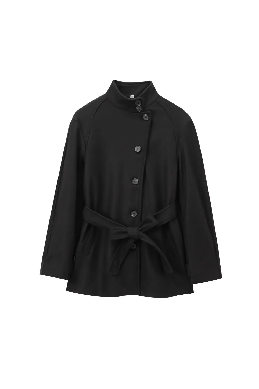 ‘Damaris' Belted Solid-Color Mid-Length Overcoat sold by Goodnight Macaroon product image thumbnail 2