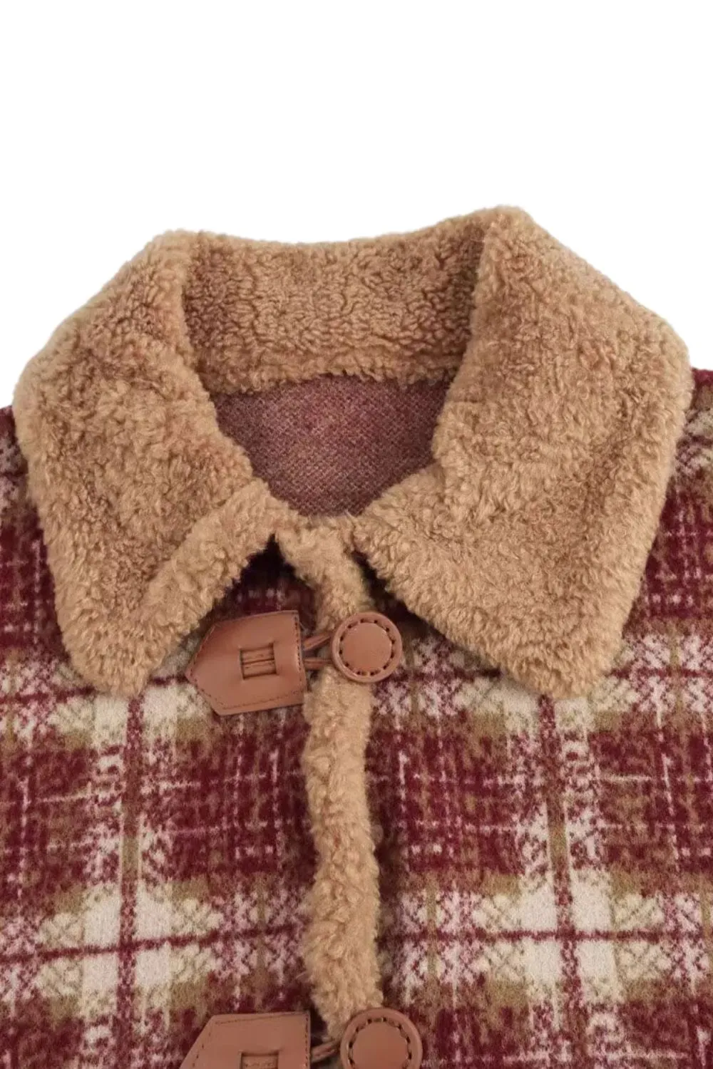' Dagmar' Lamb Wool-Trimmed Plaid Jacket sold by Goodnight Macaroon product image thumbnail 3