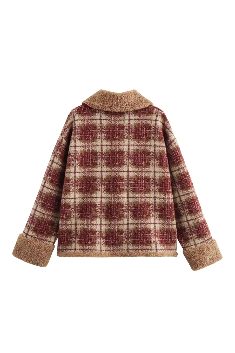 ' Dagmar' Lamb Wool-Trimmed Plaid Jacket sold by Goodnight Macaroon product image thumbnail 2