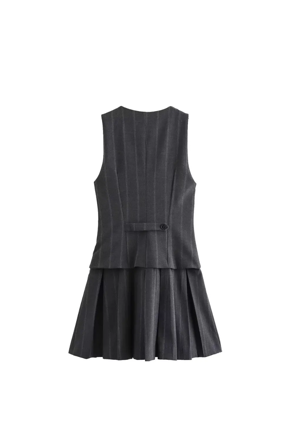 ‘Darcy' Pleated Stripe Vest-Style Dress sold by Goodnight Macaroon product image thumbnail 2