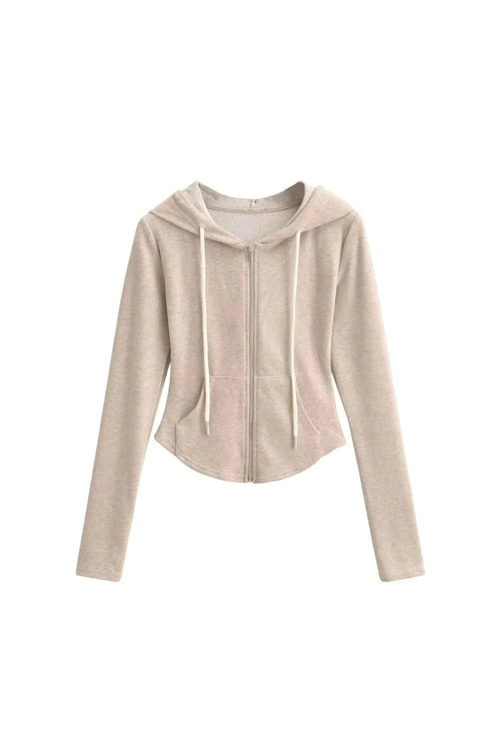 'Dawn' Zip-Up Hooded Brushed Fleece Top sold by Goodnight Macaroon product image thumbnail 4