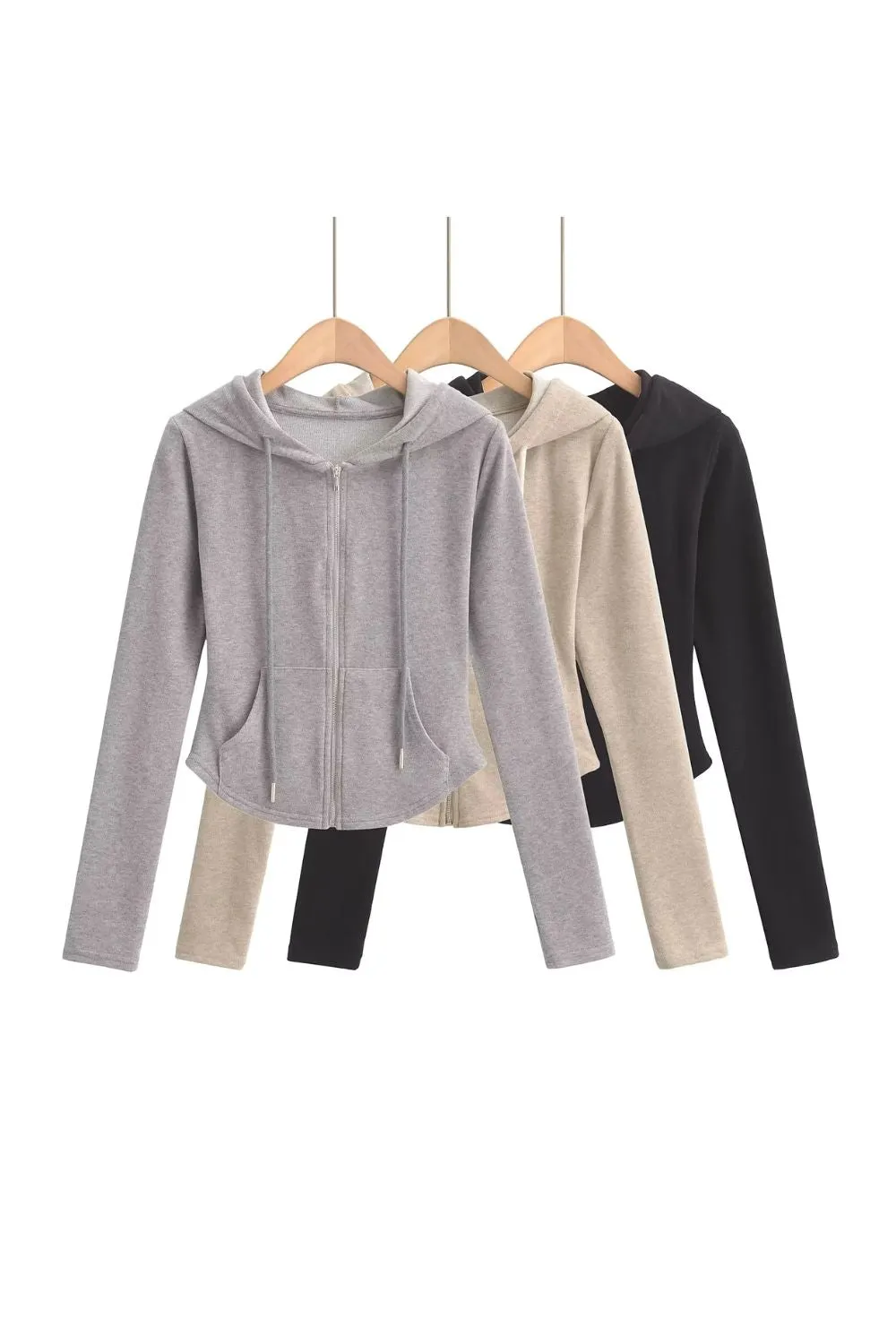 'Dawn' Zip-Up Hooded Brushed Fleece Top sold by Goodnight Macaroon