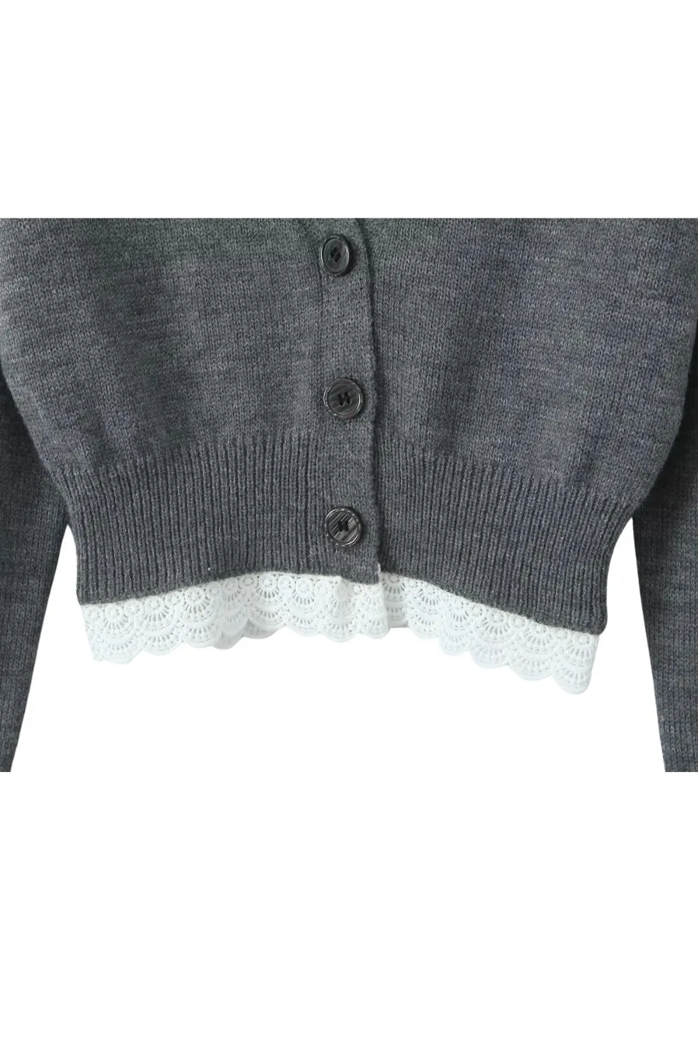'Carolyn' Knitted Cardigan with Lace Trim sold by Goodnight Macaroon product image thumbnail 4