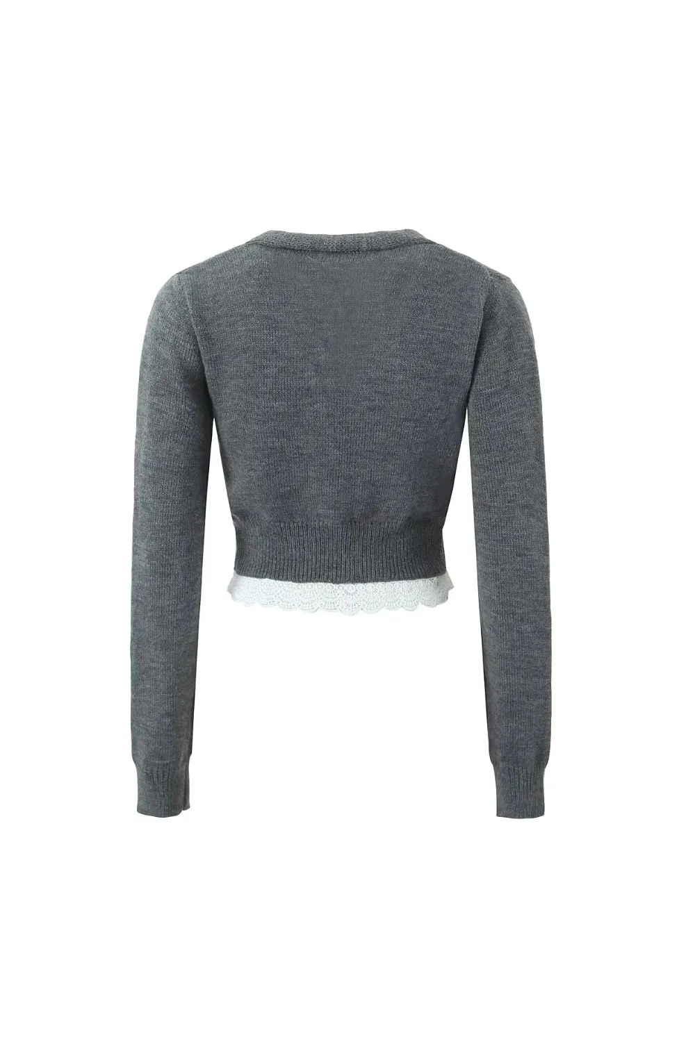 'Carolyn' Knitted Cardigan with Lace Trim sold by Goodnight Macaroon product image thumbnail 2