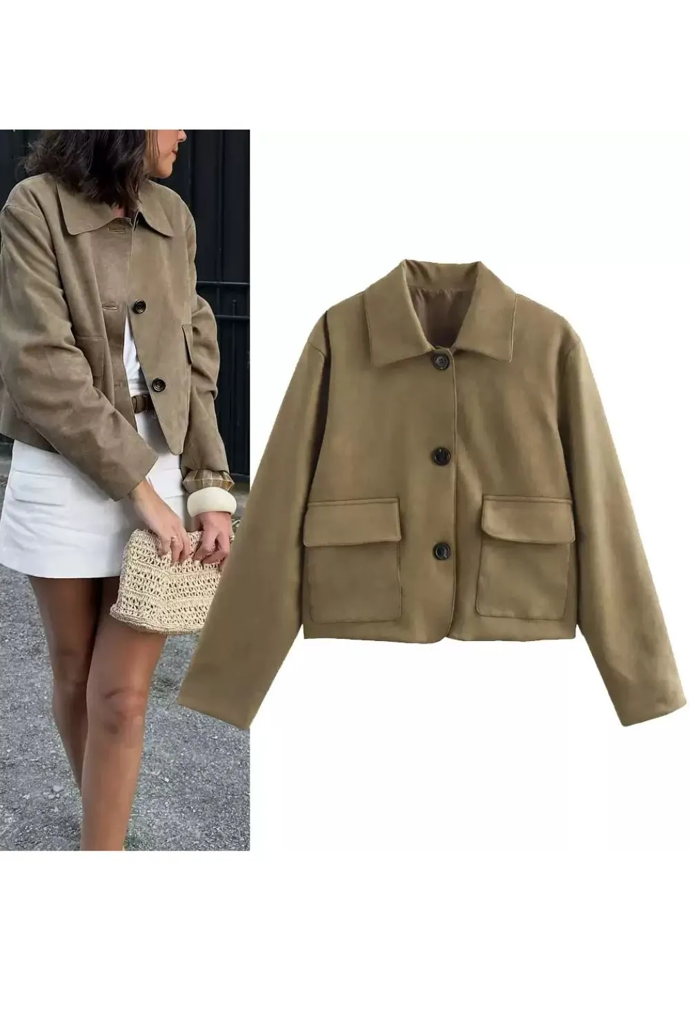 'Edith' Stylish Suede Jacket sold by Goodnight Macaroon