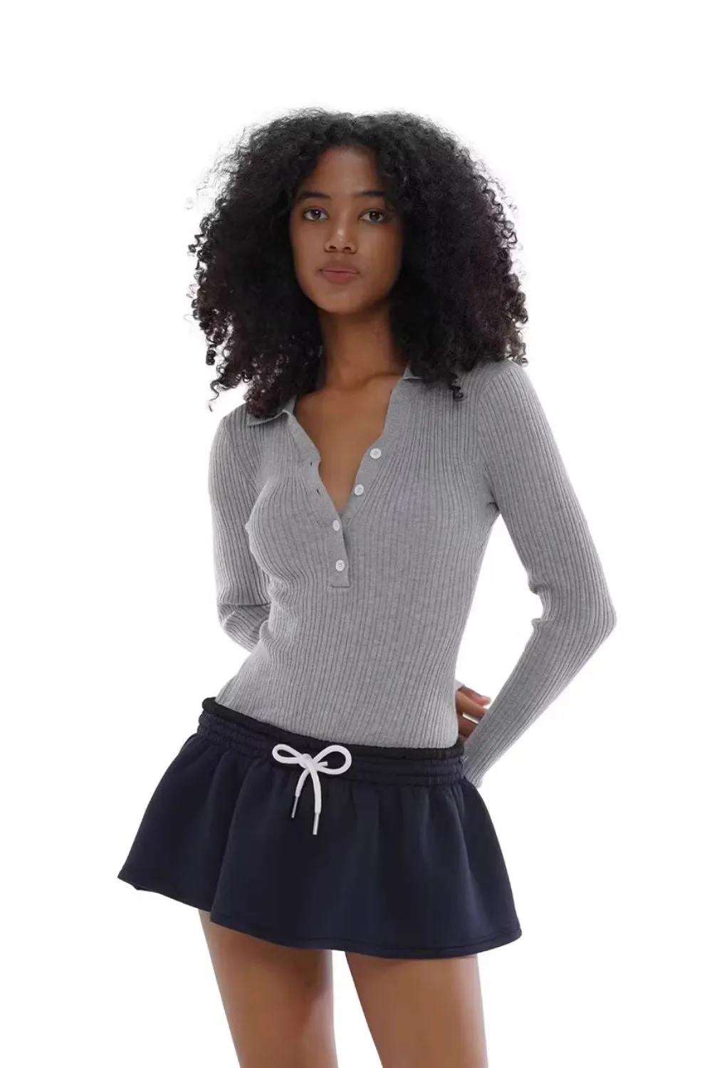 'Elliot' Knit Patchwork Long-Sleeve Dress sold by Goodnight Macaroon product image thumbnail 2