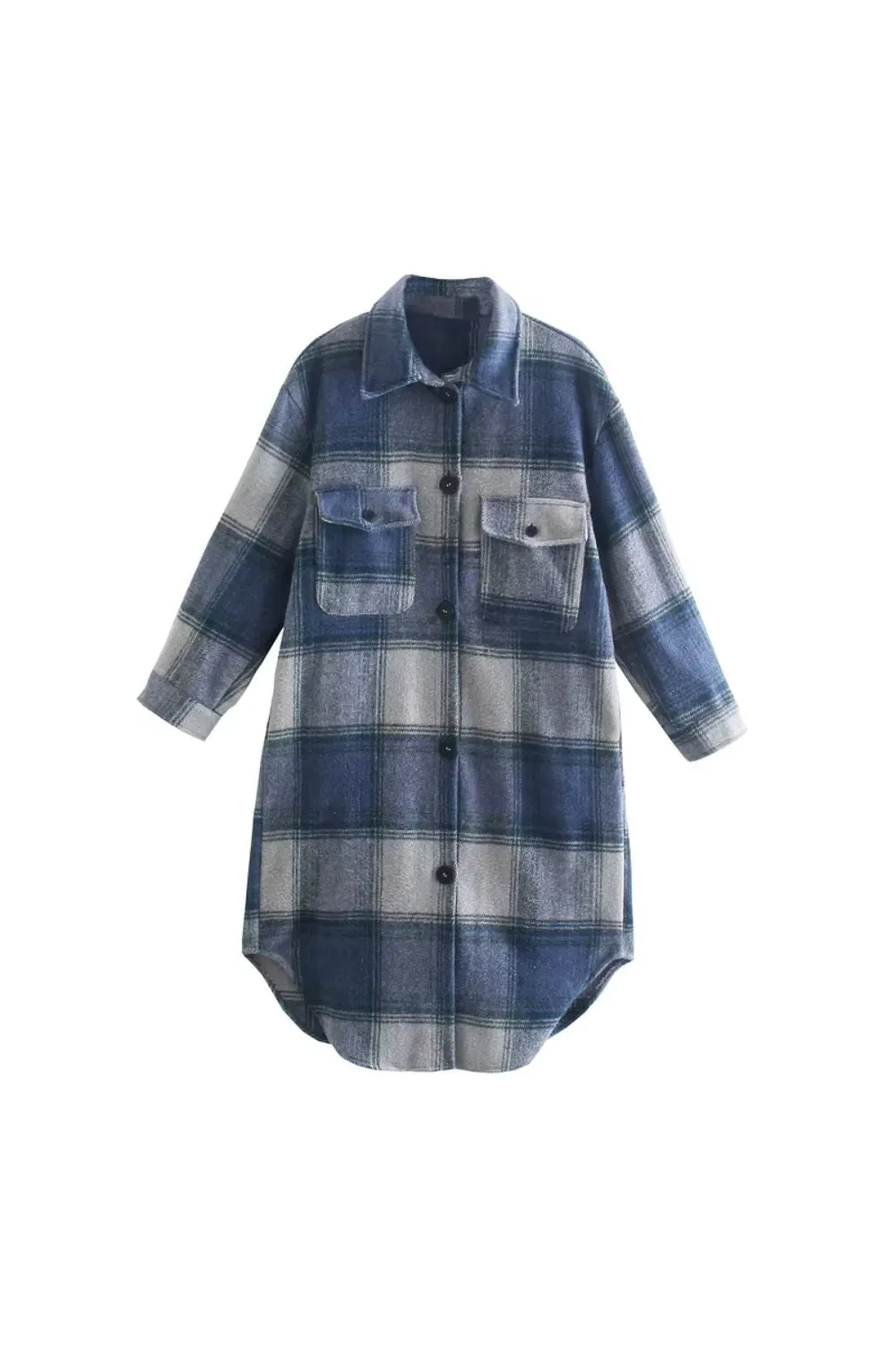 ‘Becky’ Versatile Minimalist Plaid Shirt-Style Jacket sold by Goodnight Macaroon product image thumbnail 4