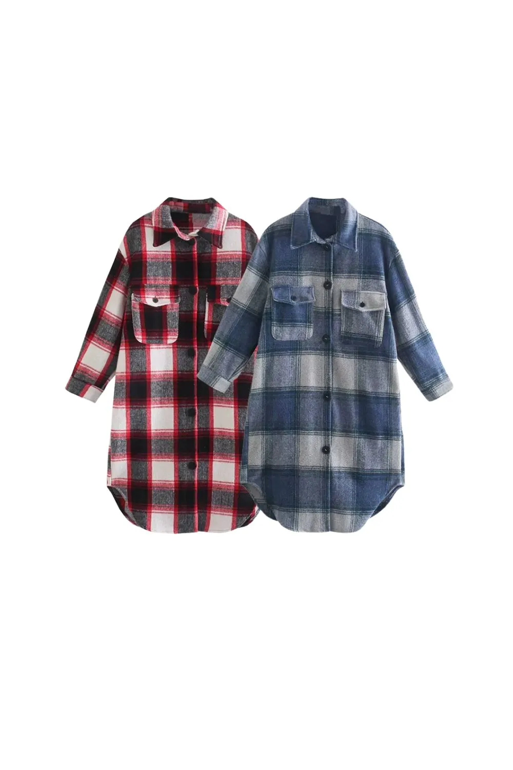‘Becky’ Versatile Minimalist Plaid Shirt-Style Jacket sold by Goodnight Macaroon