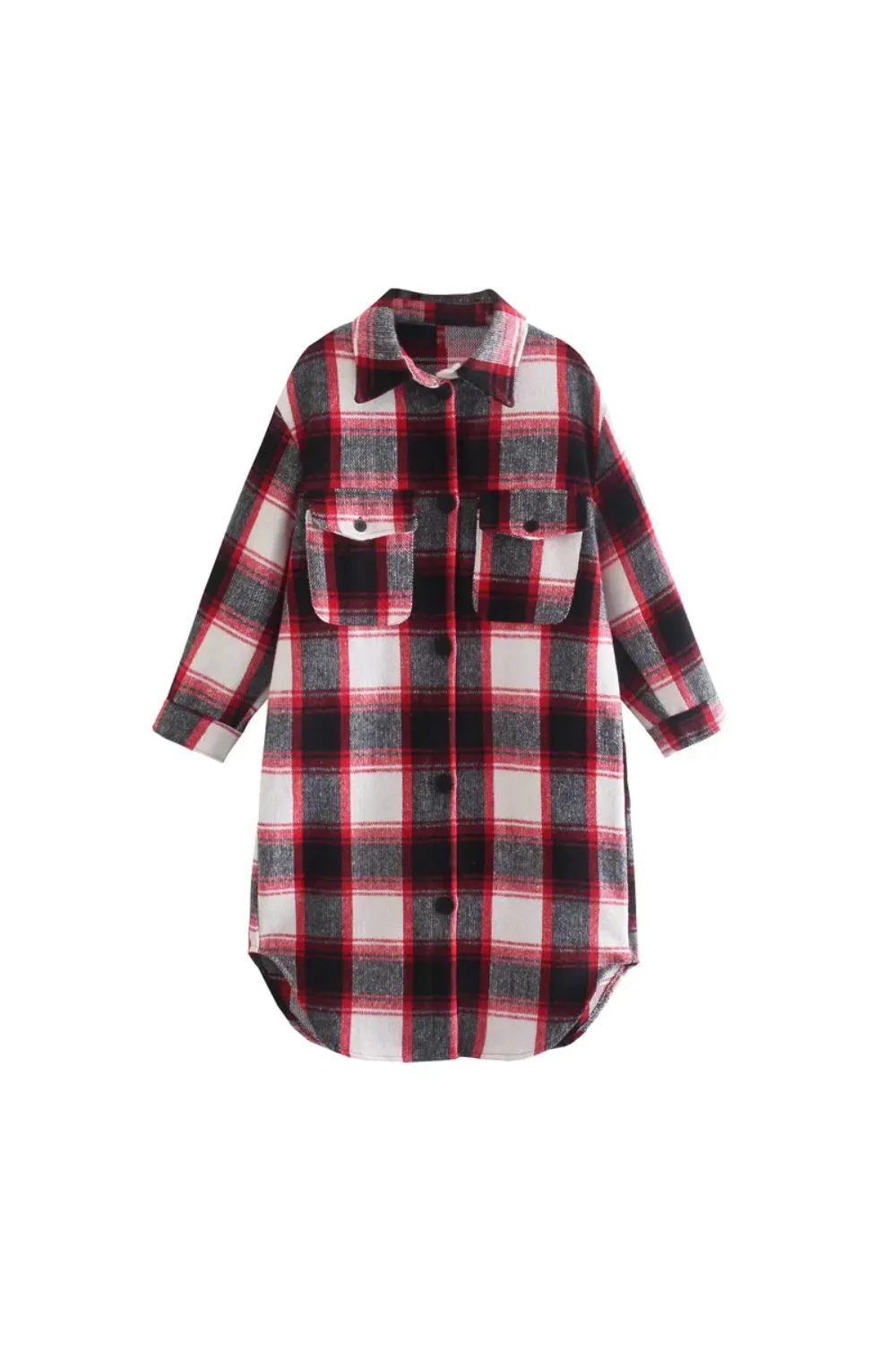 ‘Becky’ Versatile Minimalist Plaid Shirt-Style Jacket sold by Goodnight Macaroon product image thumbnail 2