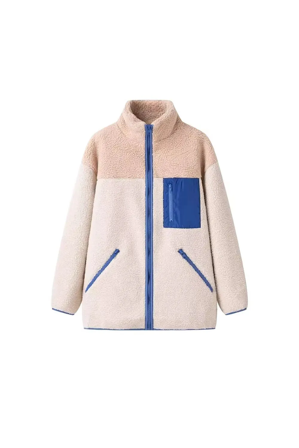 'Ivo' Lamb Wool Long-Sleeve Zippered Jacket sold by Goodnight Macaroon product image thumbnail 2