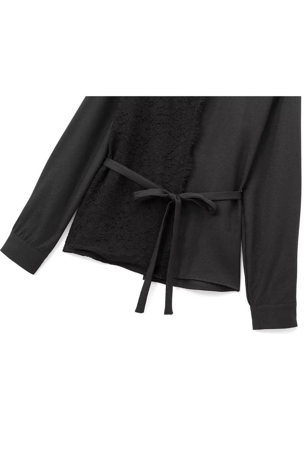 'Dawn' Color-blocked Lace Long-Sleeve Collar Shirt sold by Goodnight Macaroon product image thumbnail 5