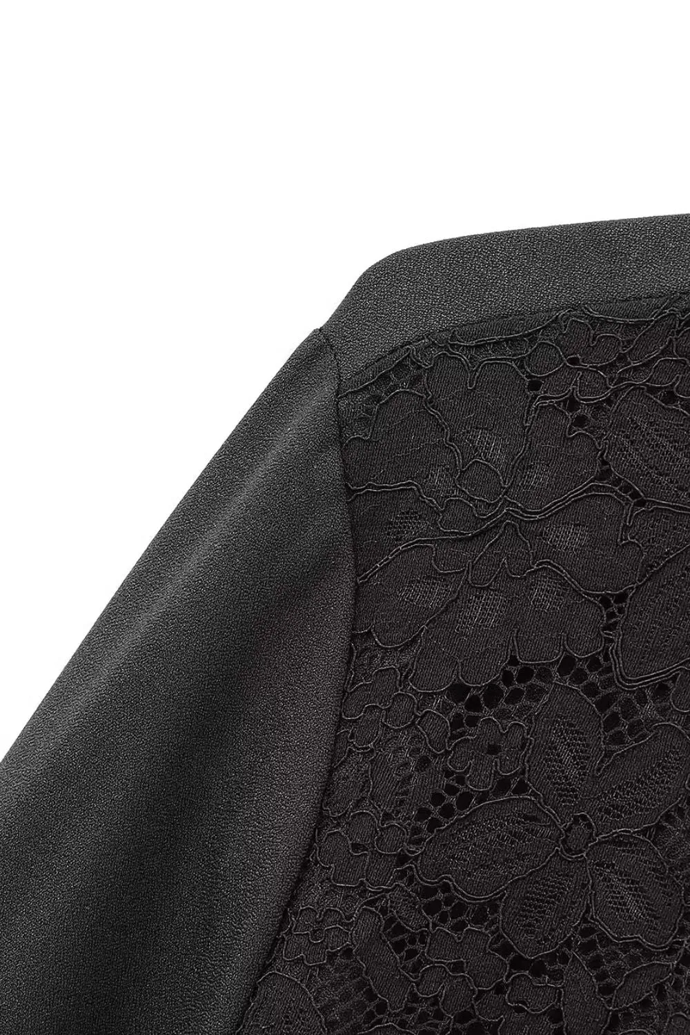 'Dawn' Color-blocked Lace Long-Sleeve Collar Shirt sold by Goodnight Macaroon product image thumbnail 4