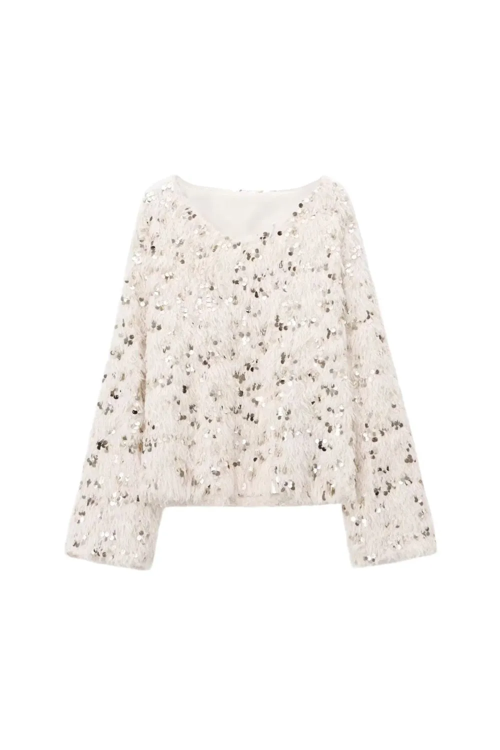 ‘Roberta’ Sequined Feather Long-Sleeve Top sold by Goodnight Macaroon