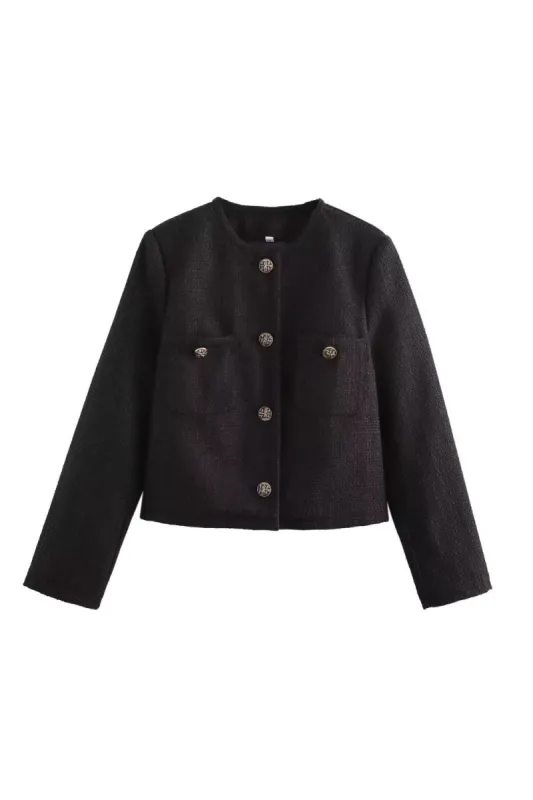 'Jenna ' Chic and Luxe Blended Short Jacket sold by Goodnight Macaroon