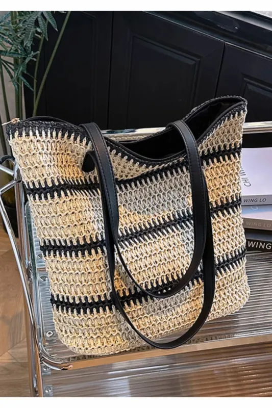 'Chloe' Straw Tote Bag (2 Colors) sold by Goodnight Macaroon