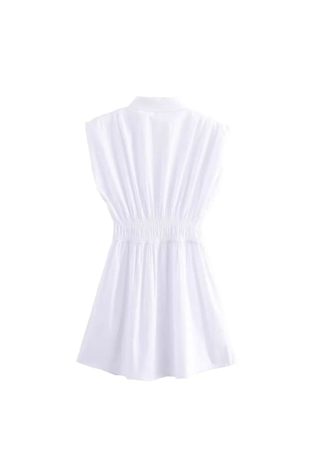 ‘Isabella’ White Casual Elastic Waist Mini Dress sold by Goodnight Macaroon product image thumbnail 3
