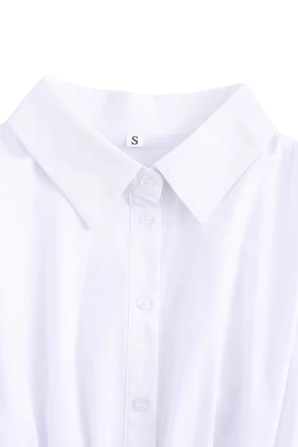 ‘Isabella’ White Casual Elastic Waist Mini Dress sold by Goodnight Macaroon product image thumbnail 4