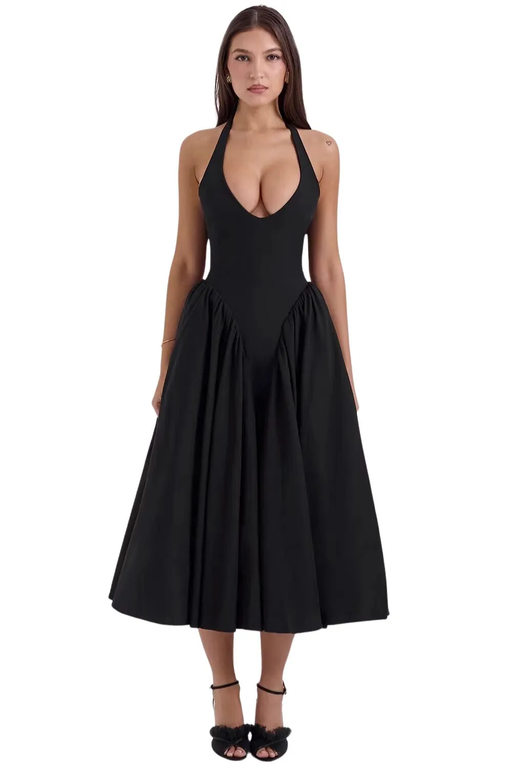 ‘Riley’ Sleeveless Printed V-Neck Waist-cinching Dress sold by Goodnight Macaroon