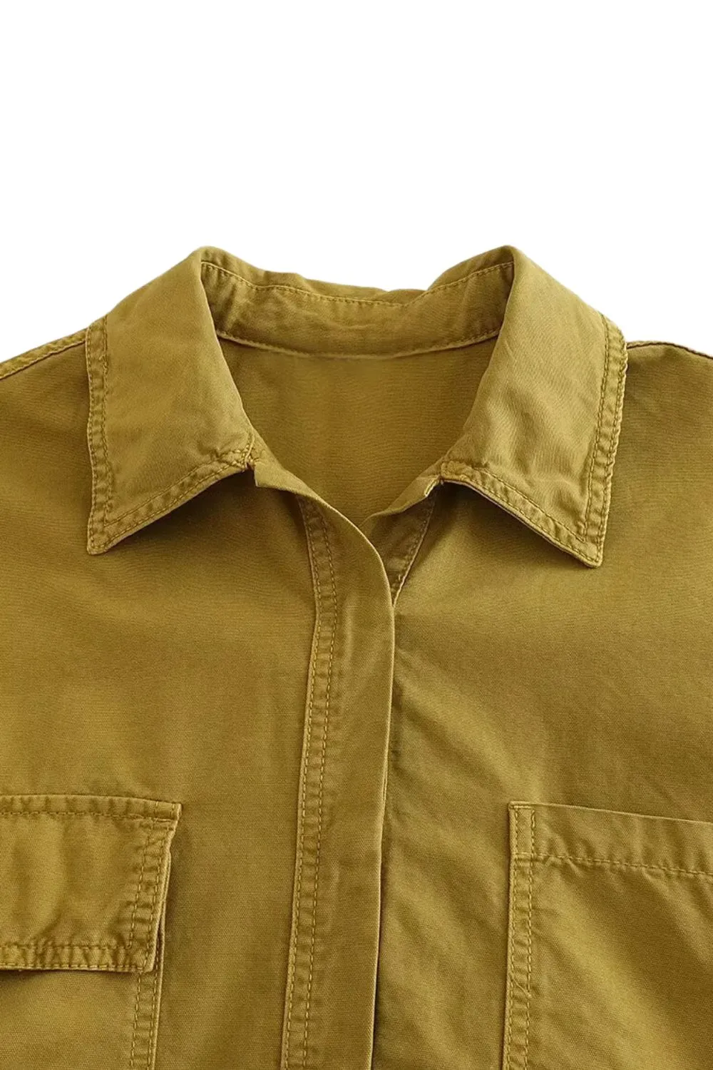 ‘Zoey ’ Collared Yellow Shirt Top sold by Goodnight Macaroon product image thumbnail 3