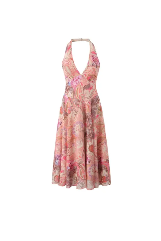 'Zoe ' Printed Halter Dress sold by Goodnight Macaroon