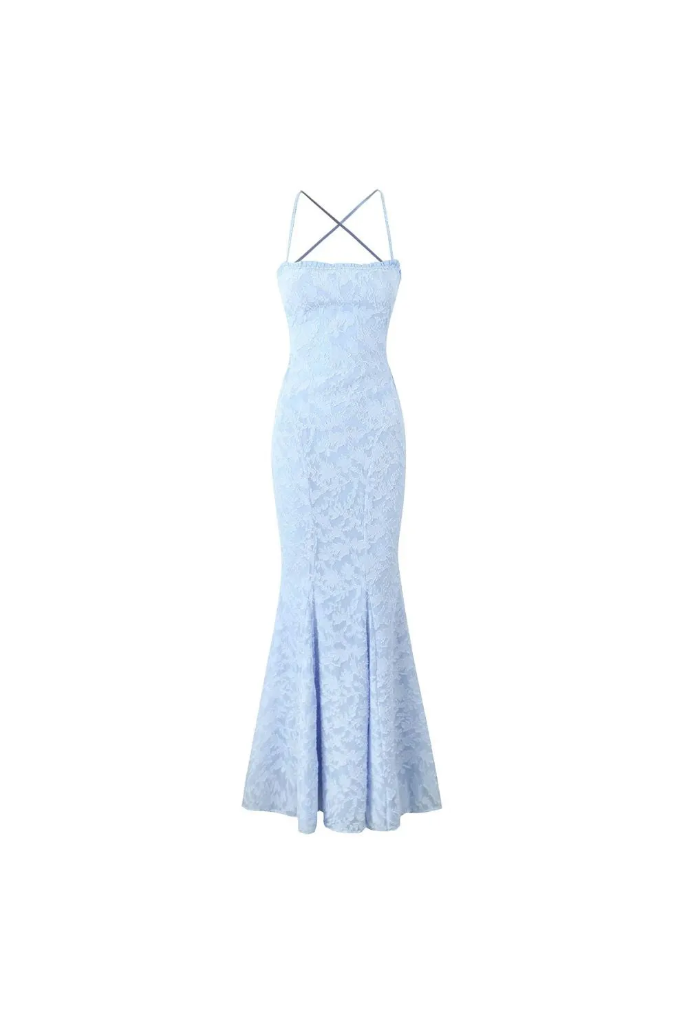 'Stella ' Blue Elegant Halter Dress with Gathered Detail sold by Goodnight Macaroon product image thumbnail 2