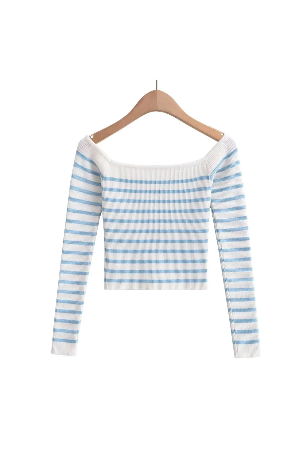 'Everly' Striped Boat Neck Knit Top sold by Goodnight Macaroon product image thumbnail 4
