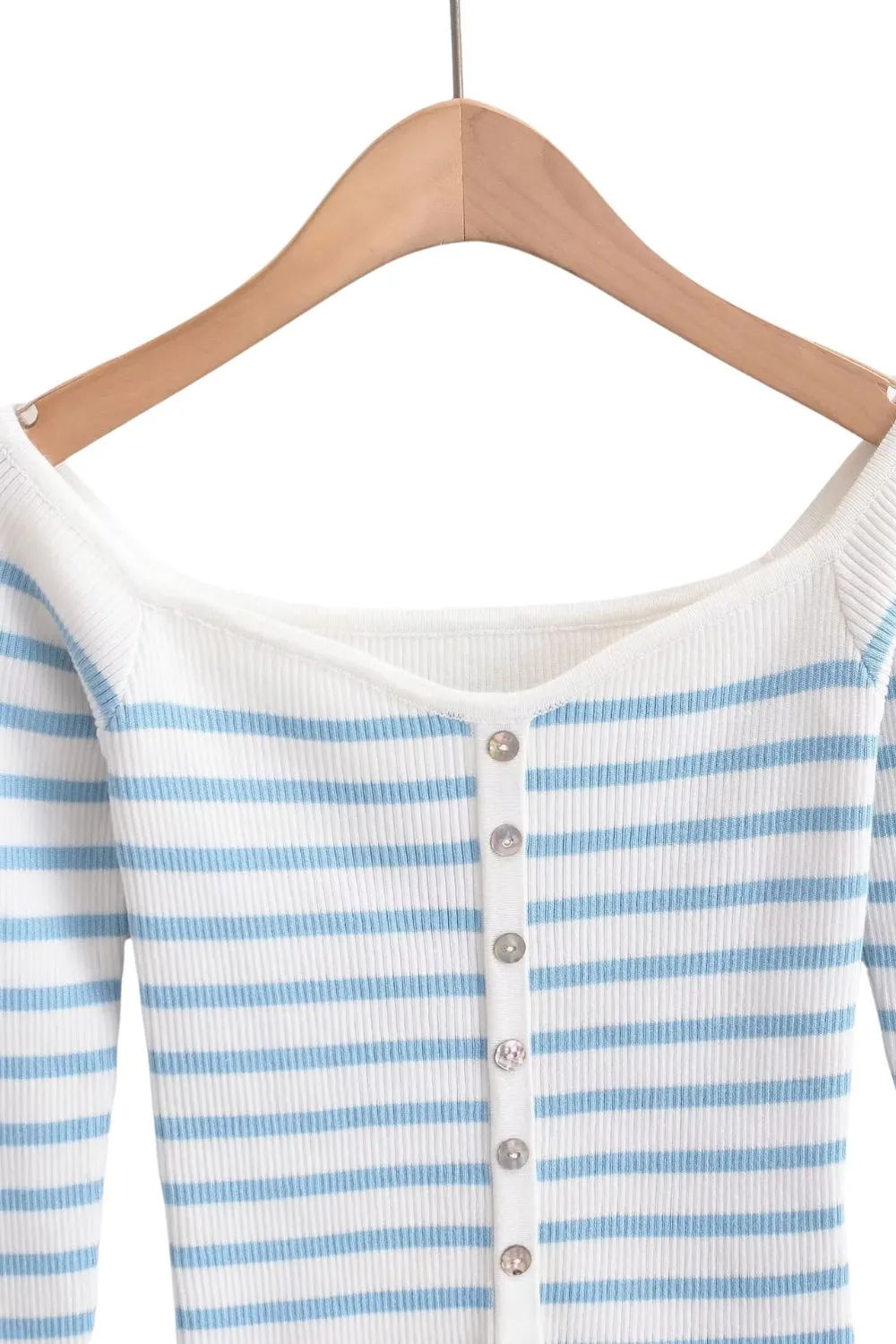 'Everly' Striped Boat Neck Knit Top sold by Goodnight Macaroon product image thumbnail 5