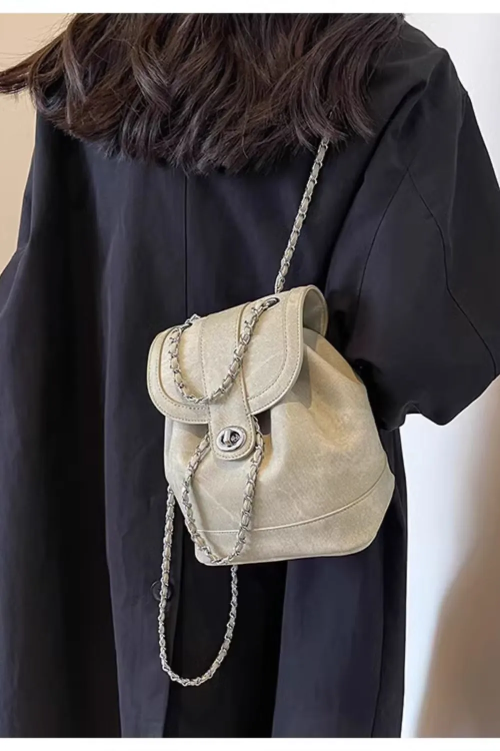 'Madelyn ' Chain Double-Sided Women's Backpack (4 color) sold by Goodnight Macaroon product image thumbnail 4