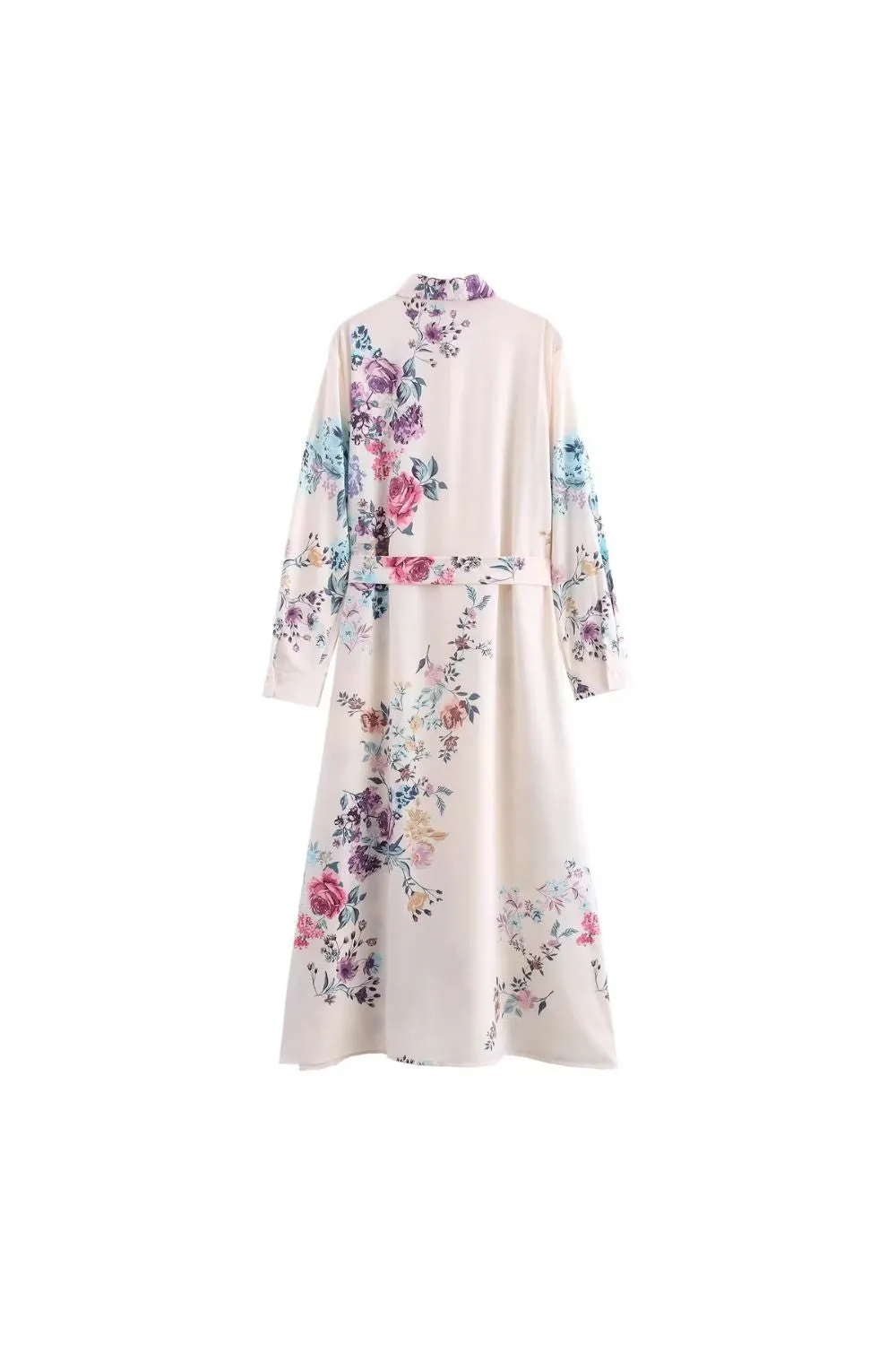 'Naomi 'Long-Sleeve Printed Shirt Dress with Belt sold by Goodnight Macaroon product image thumbnail 2